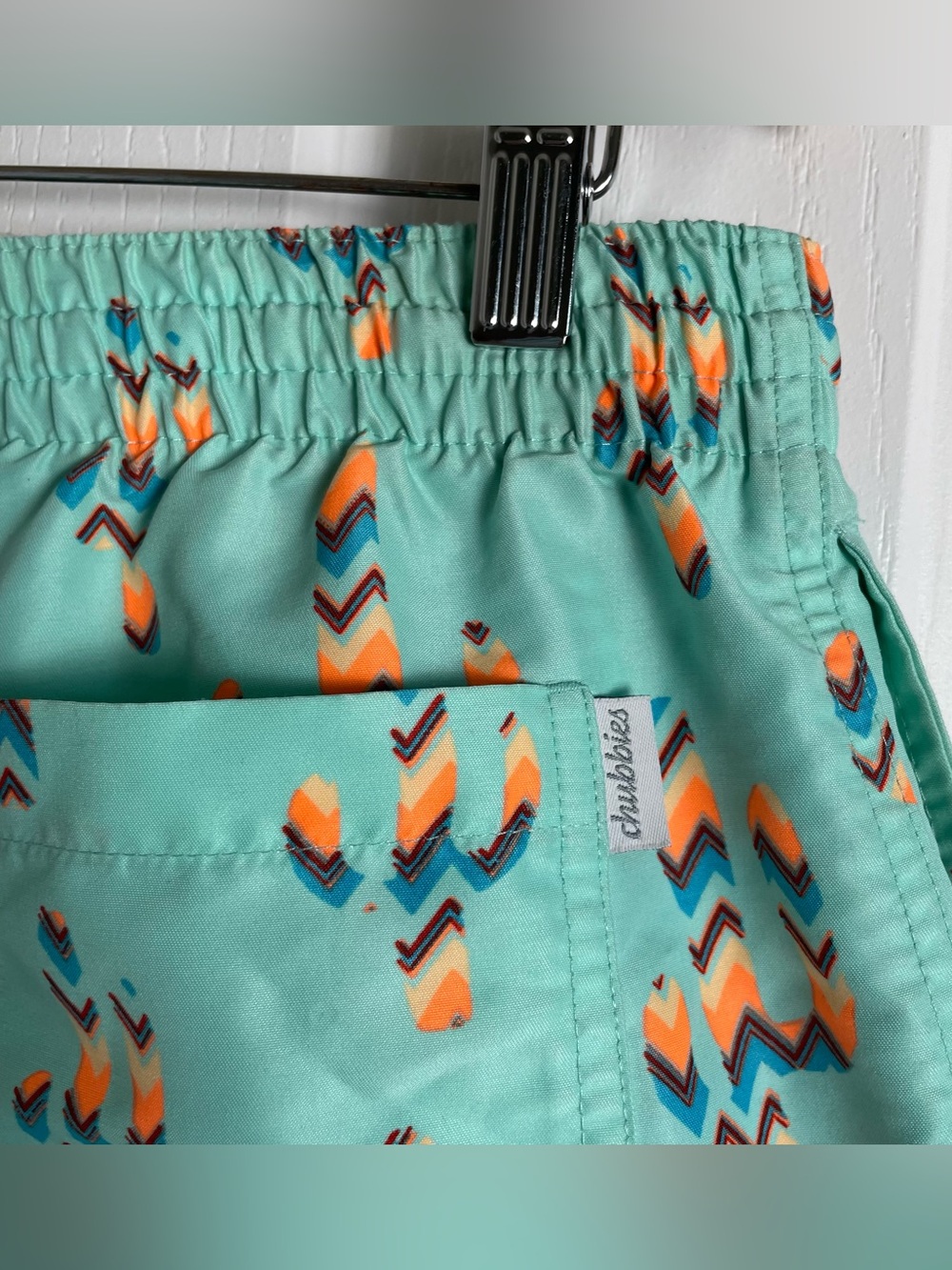 Chubbies Swim Trunks Shorts Mens XL Mint Green Cactus Print USA Drawstring Pool - Picture 10 of 15
